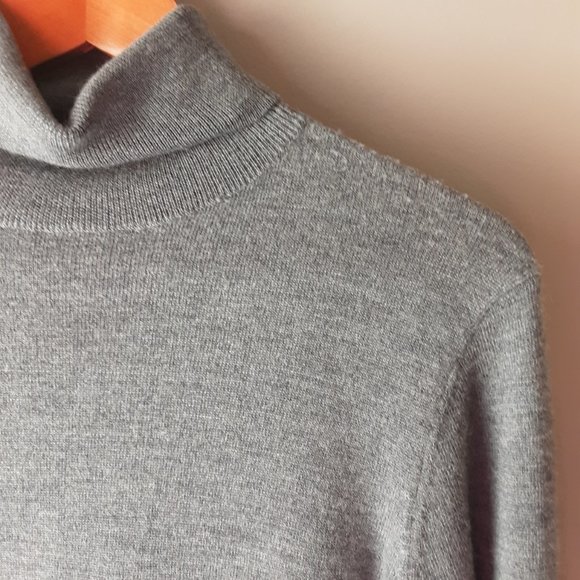Grayson & Dunn Men's 100% Fine Merino Wool Grey Turtleneck Sweater New! Small - Picture 4 of 14